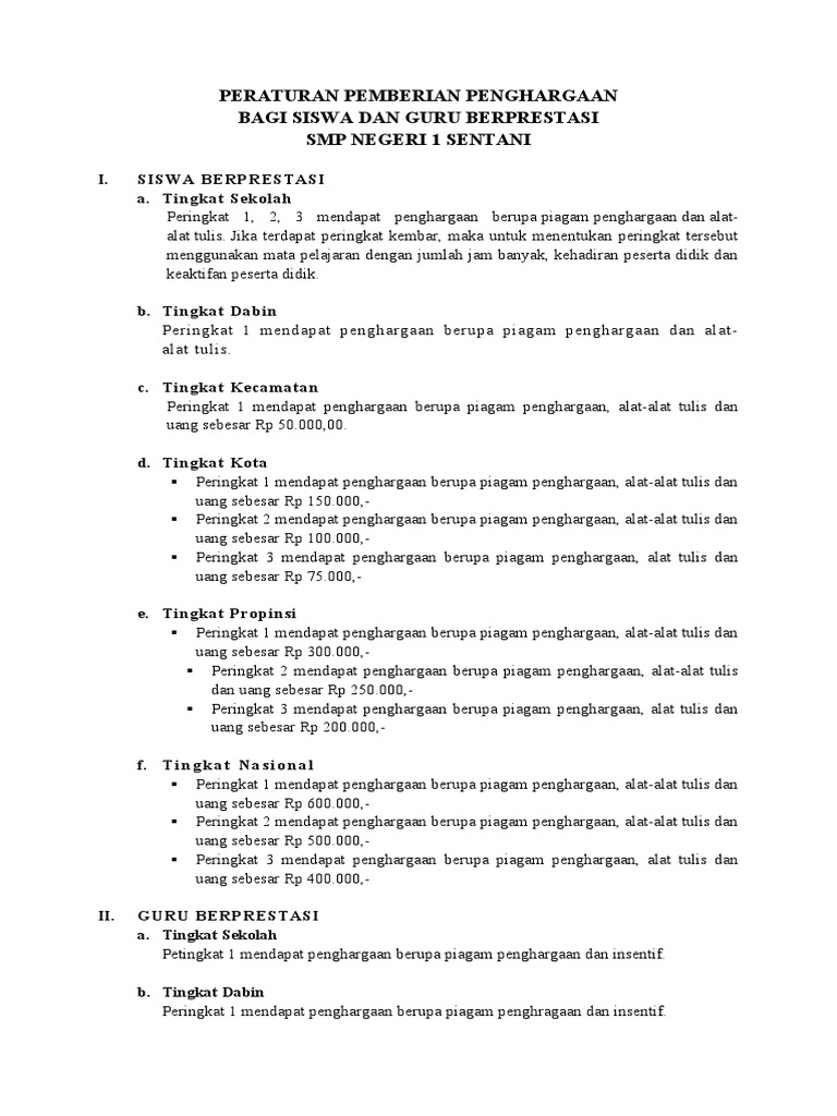Peraturan Pemberian Penghargaan Pdf