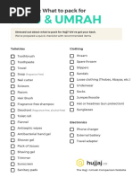 Hajj Umrah Checklist