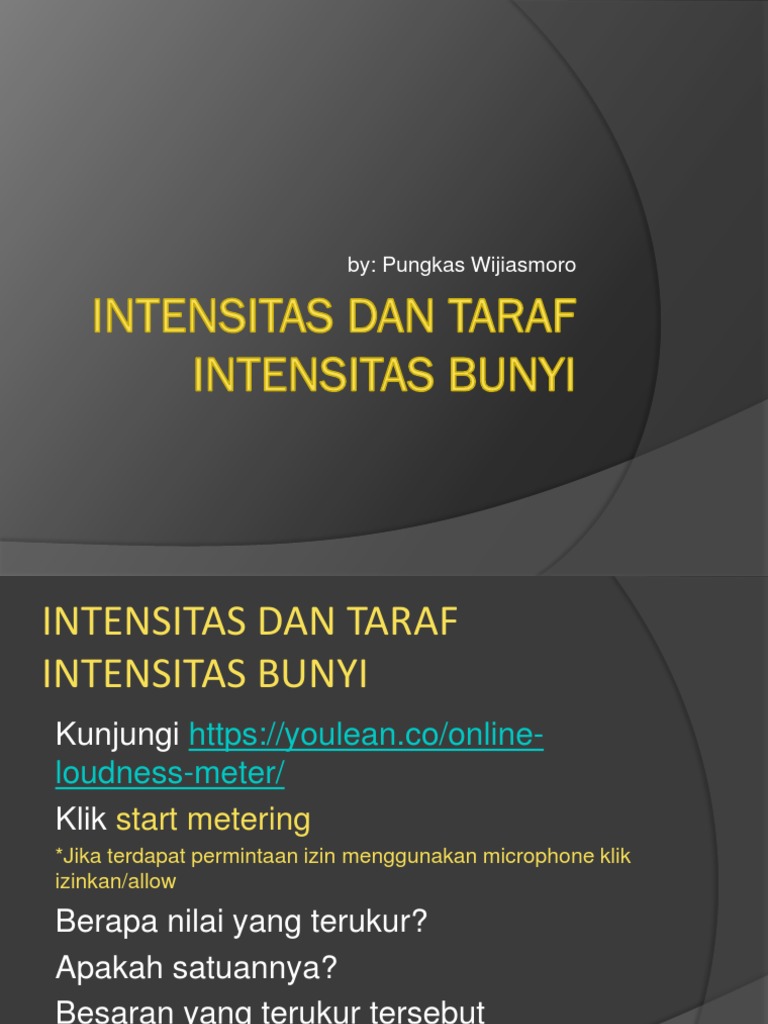 Rumus dan Pengertian Intensitas Bunyi | PDF | Seni
