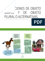 Obligaciones de Objeto Simple y de Objeto Plural o Alternativas