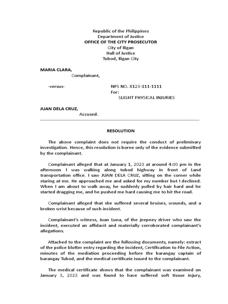 Behec-Resolution As The Investigating Prosecutor | PDF