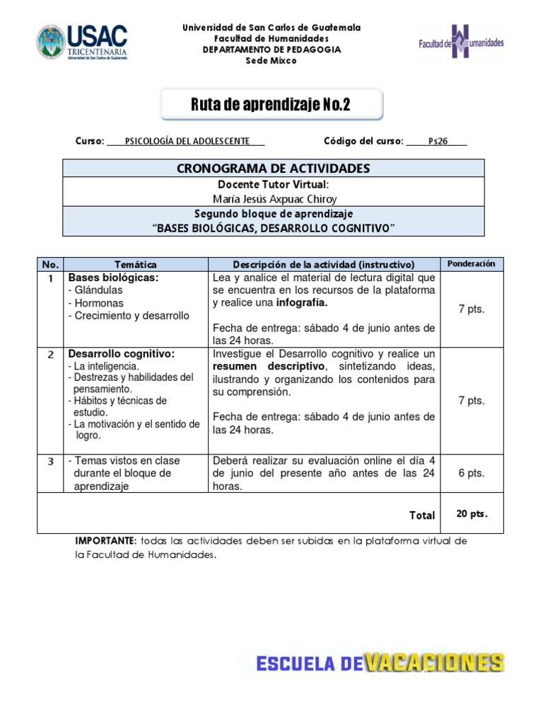 RUTA DE APRENDIZAJE II Ps26 | PDF
