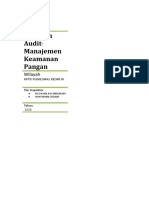Program Audit Manajemen Keamanan Pangan Wilayah UPTD PUSKESMAS KEDIRI III