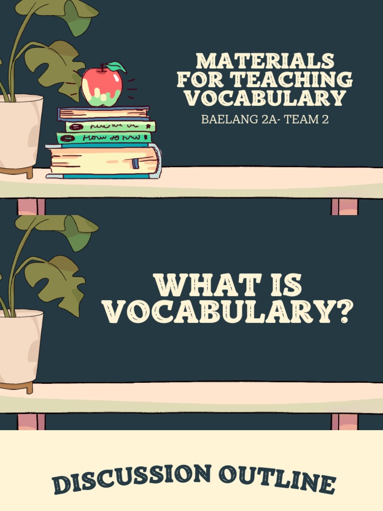 ELS 110 Materials For Teaching Vocabulary PDF Vocabulary Reading