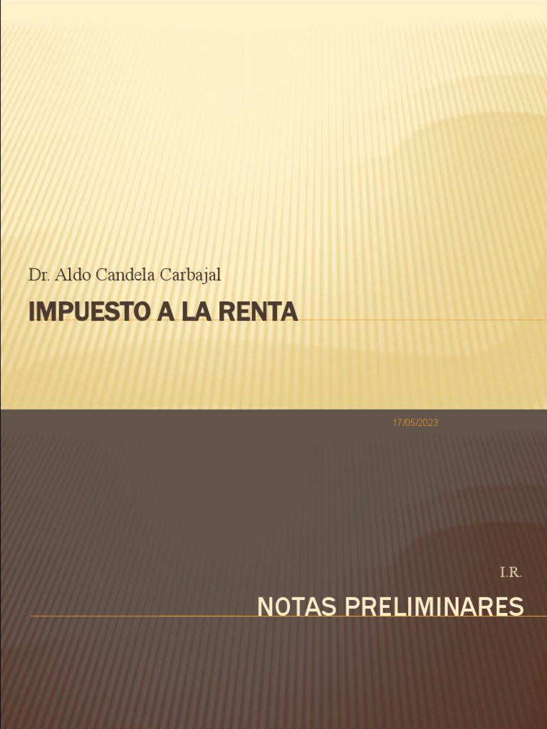 Sistemas y Conceptos del Impuesto a la Renta | PDF | Negocios