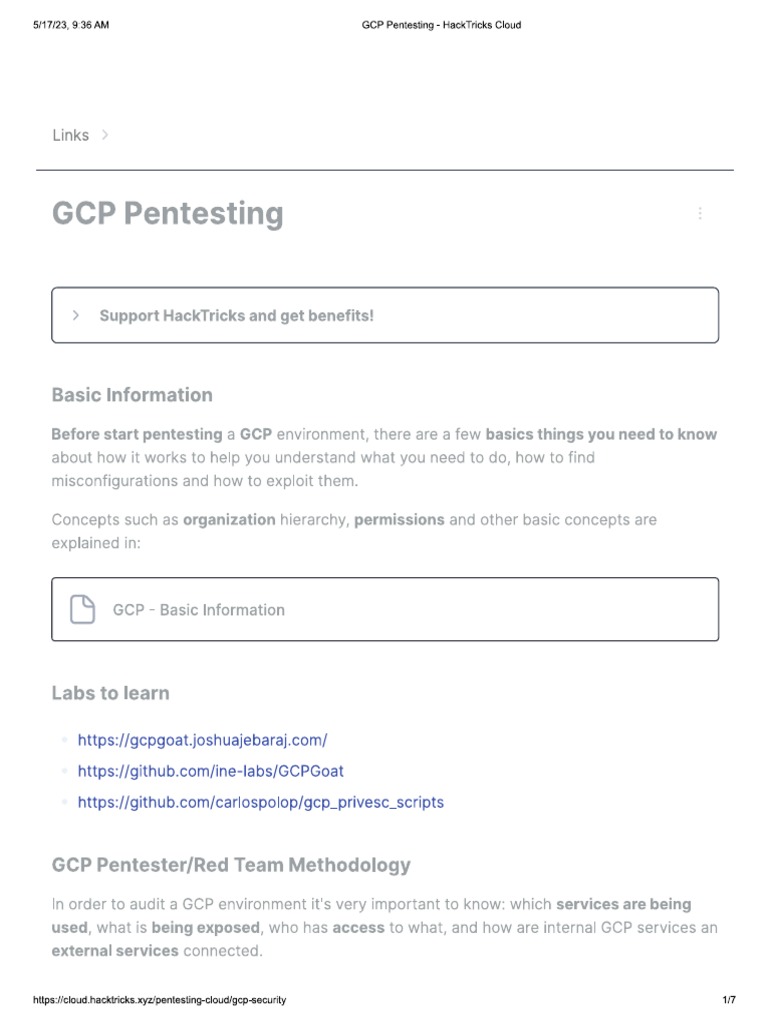 GCP Pentest | PDF