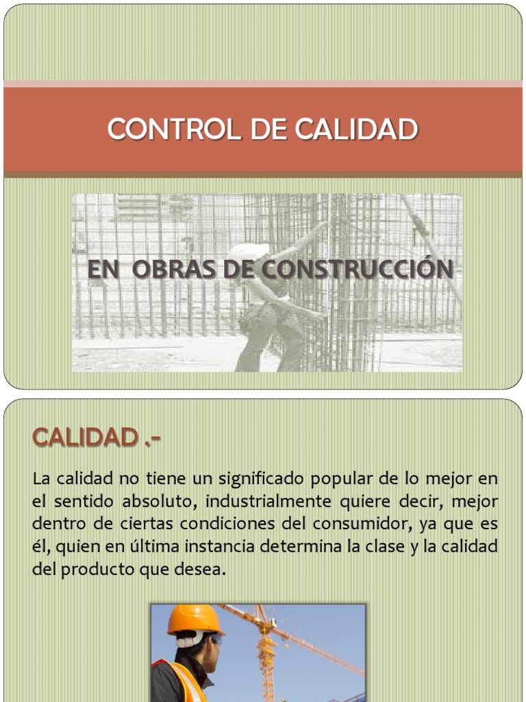 Control de Calidad en Construcción | PDF | Calidad (comercial) | Hormigón