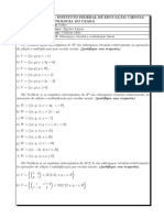 IFCE - Álgebra Linear - Lista 03: Subespaços vetoriais e combinação linear