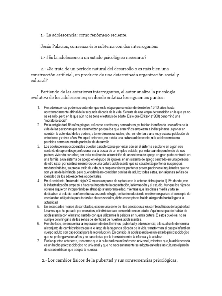 Adolescencia: Transición y Cambios Físicos | PDF | Adultos | Adolescencia