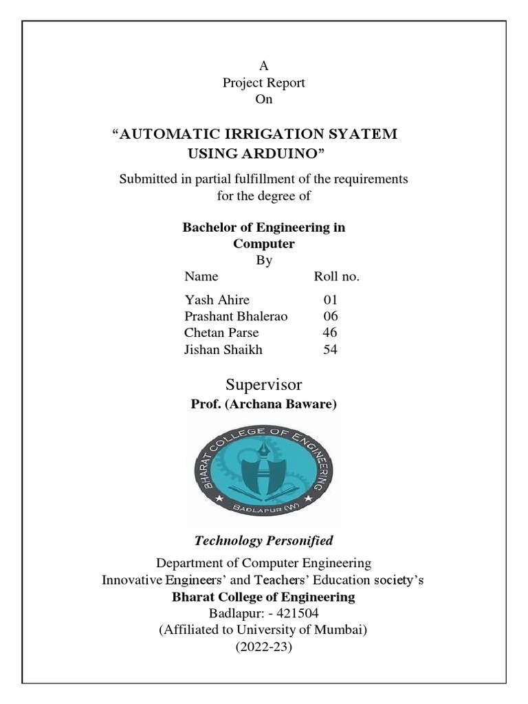 Introduction Of Automatic Irrigation System