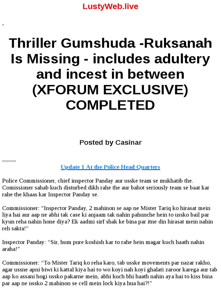 Bapne Sota Beti Ko Fucked - Gumshuda Ruksanah Is Missing - Unlocked | PDF