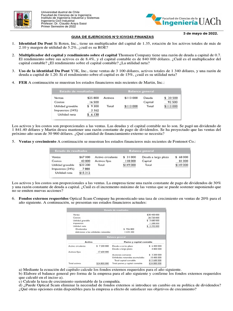 Ejercicios de Finanzas y Análisis Financiero | PDF | Mercado (economía ...
