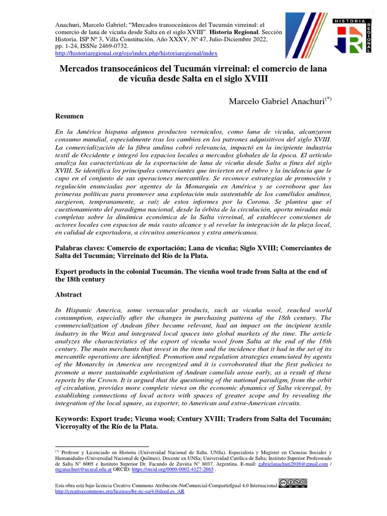 Mercados Transoceanicos Del Tucuman Virr | PDF | Europa | Ropa