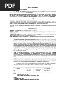 SUPPLY AGREEMENT Reylen