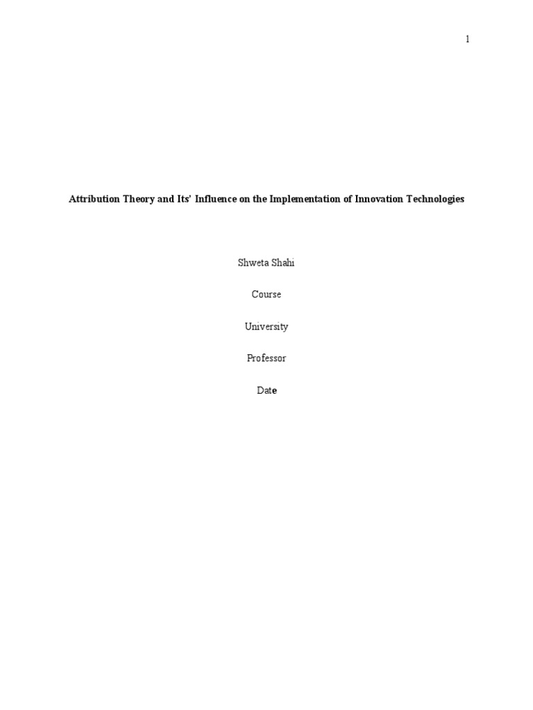 Attribution Theory New Download Free PDF Innovation Employment