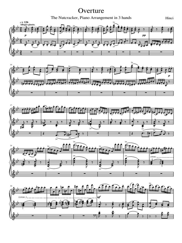 The Nutcracker Overture Piano PDF