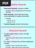 Pipeline Hazards: Structural Hazards: Resource Conflict