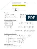 Summation Notation Note Sheet
