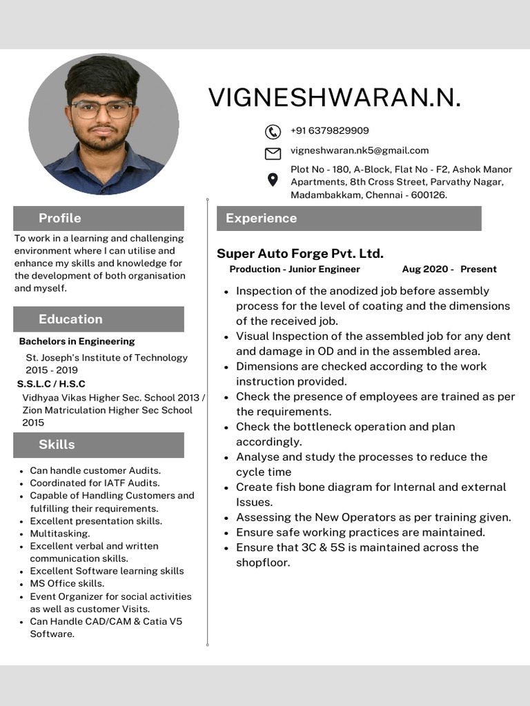 Vignesh Resume Updated V1 | PDF