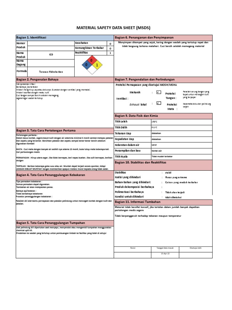 MSDS: Panduan Keselamatan Bahan Kimia | PDF