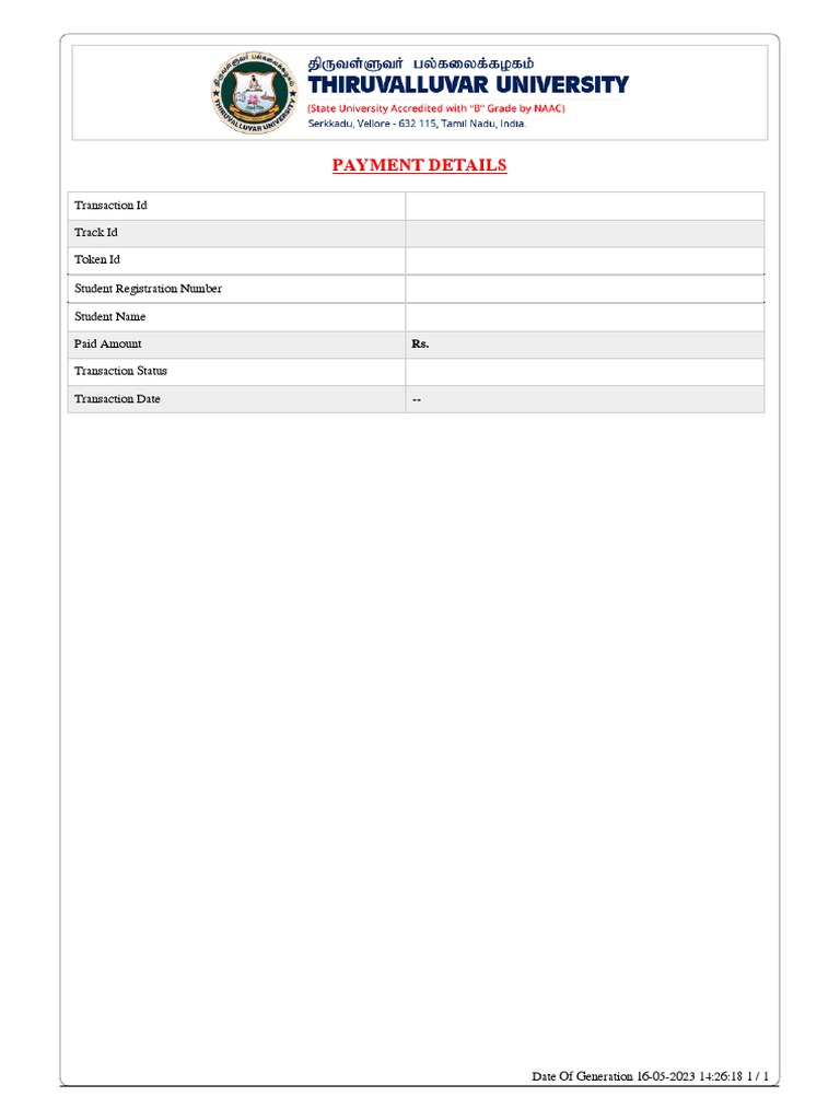 View University Exam Schedule Details | PDF