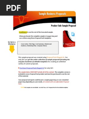 Product Sales Proposal