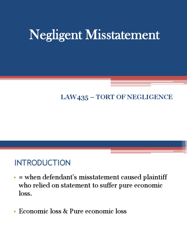 What Is Negligent Misstatement