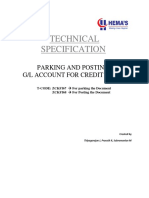 Technical Specification for Parking and Posting Credit Memos