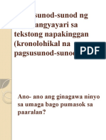 Pagsusunod-Sunod NG Mga Pangyayari Sa Tekstong Napakinggan (FILIPINO 5)