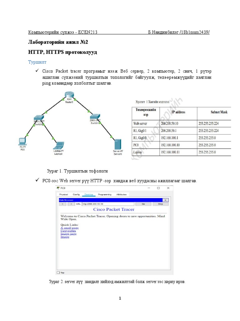 Компьютерийн сүлжээ.лаб2 HTTP | PDF