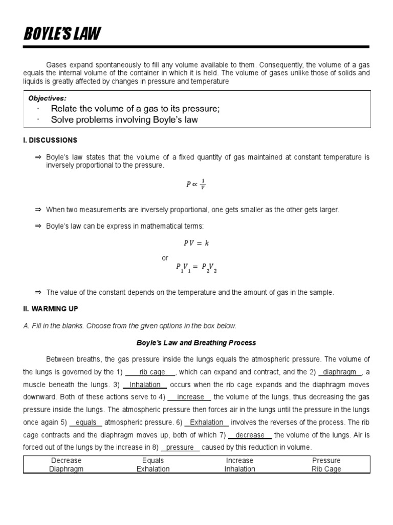 Boyles Law - Docx-1 | PDF