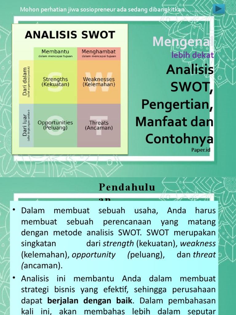 Panduan Lengkap Analisis SWOT Bisnis | PDF | Karier & Perkembangan | Bisnis