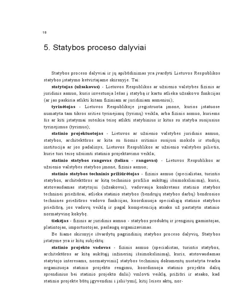 Statybos Organizavimas Ir Prieziura | PDF