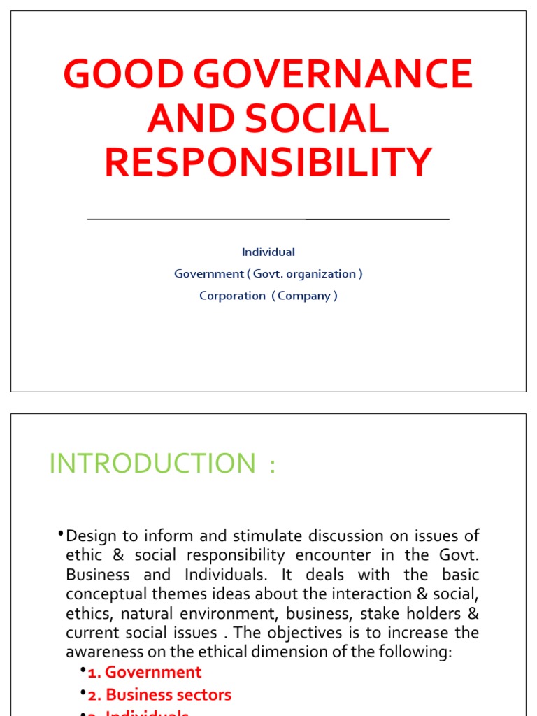 Presentation Good Governance | PDF | Social Science
