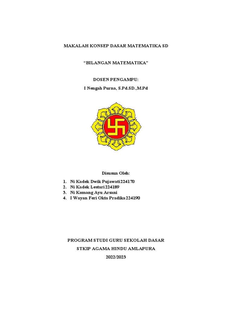 Konsep Bilangan dalam Matematika SD | PDF | Karier & Perkembangan