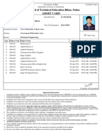 State Board of Technical Education Bihar, Patna Admit Card