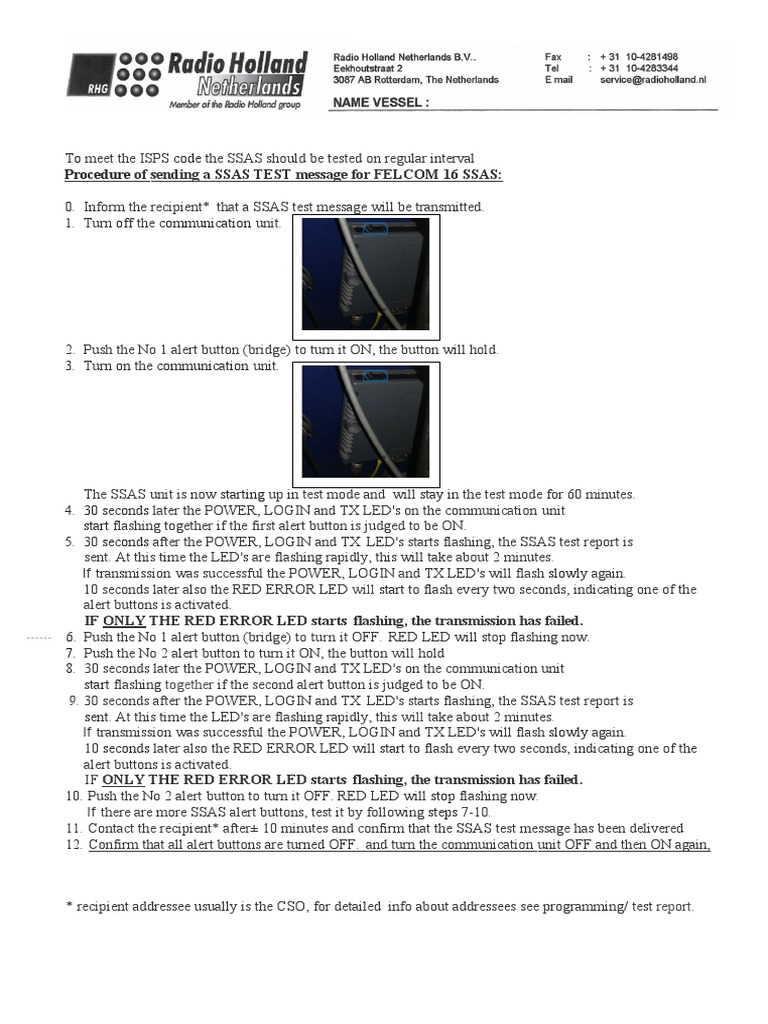 SSAS Test Procedure | PDF