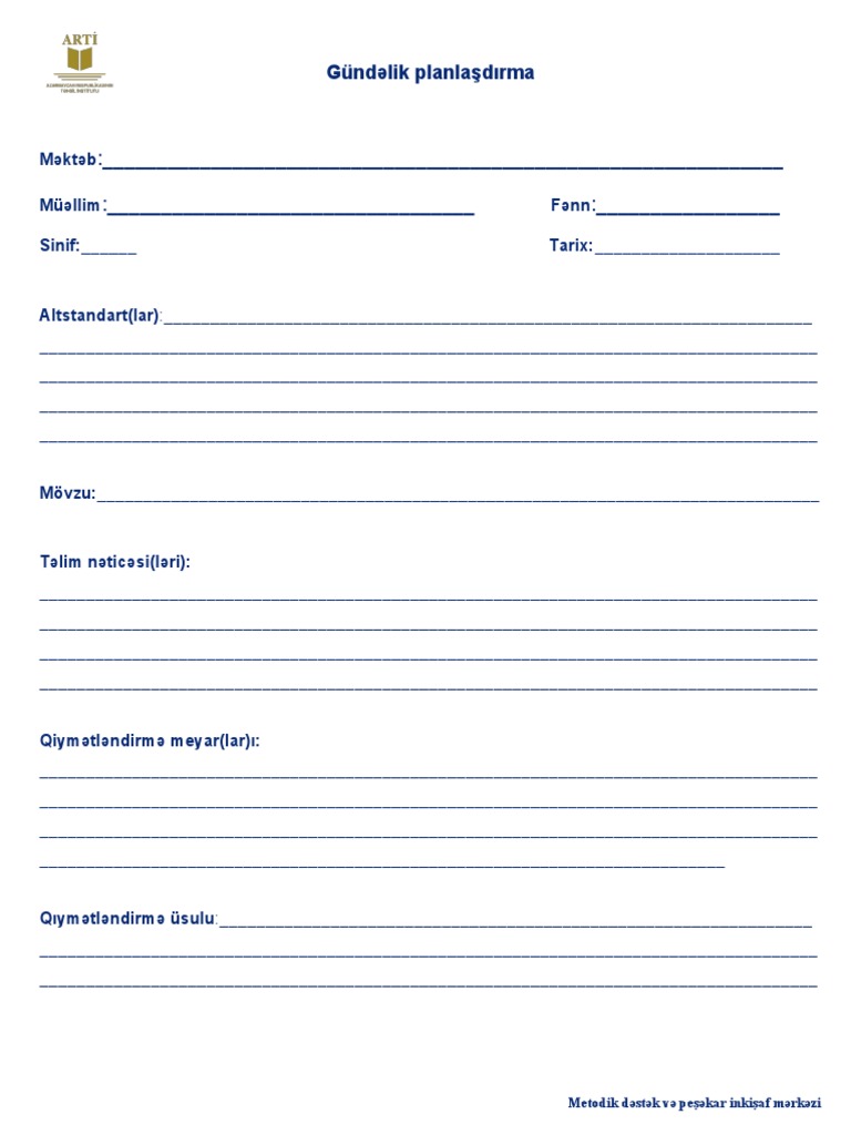 Gundelik Planlashdirma Numune | PDF