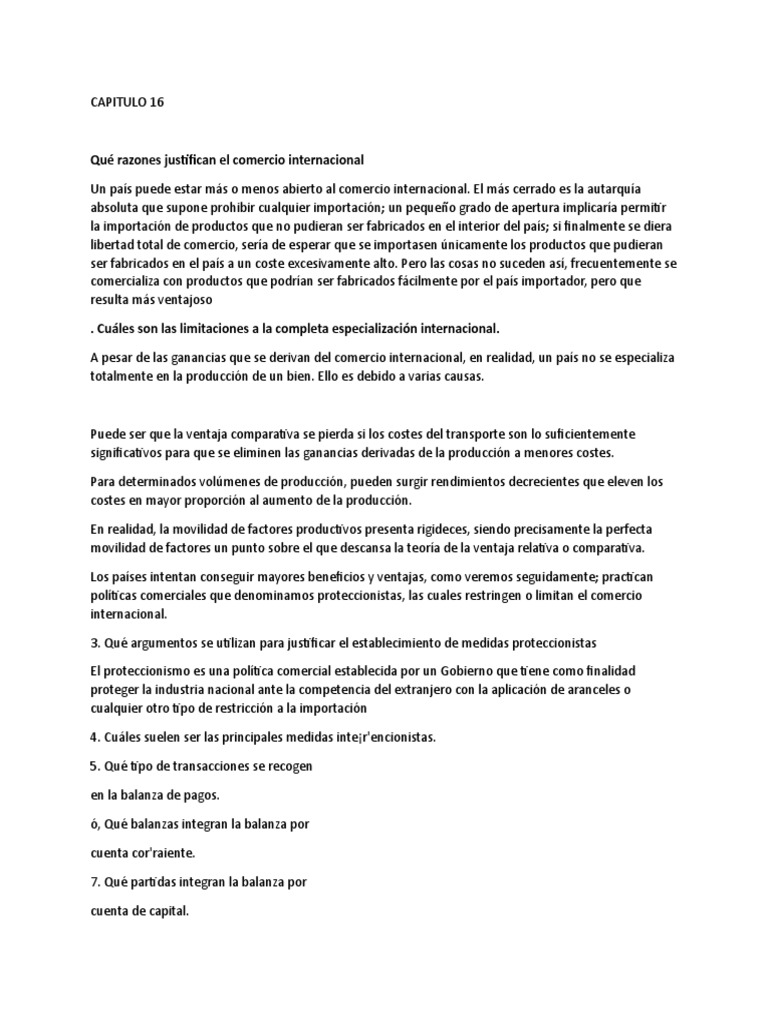 Razones y efectos del comercio internacional | PDF | Negocios ...