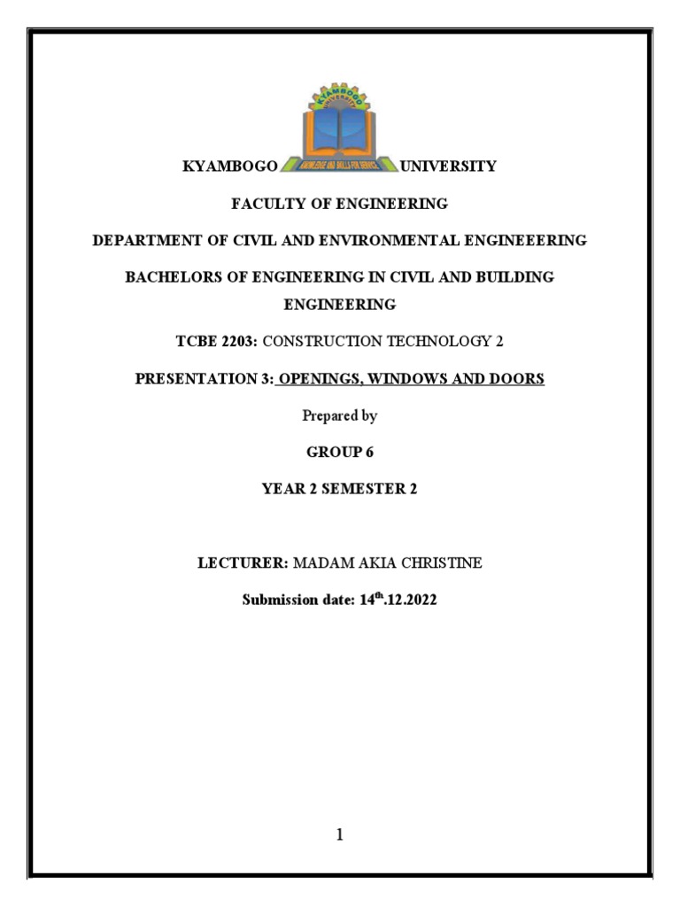 Doors Windows Openings Pdf