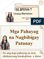 MGA PAHAYAG NA NAGBIBIGAY PATUNAY