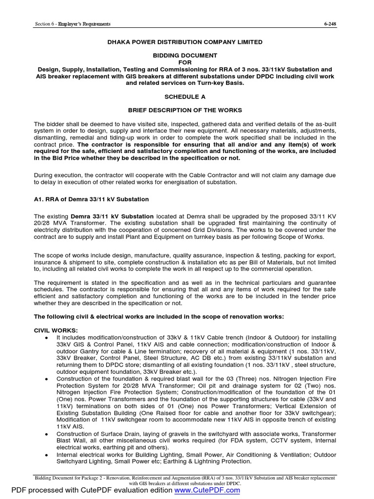 A schedule a scope of works pdf