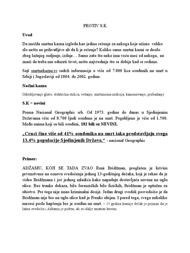 Protiv Smrtne Kazne | PDF