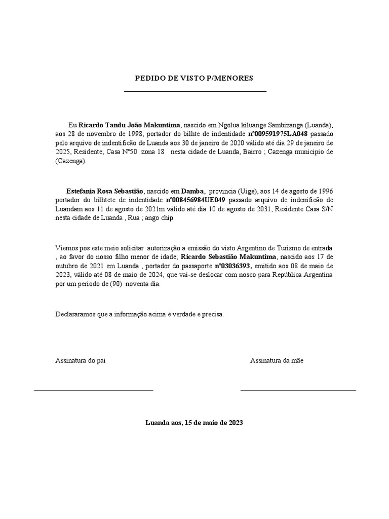 Pedido de Visto P | PDF