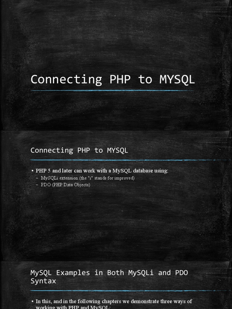 2-Connecting PHP To MySQL | PDF