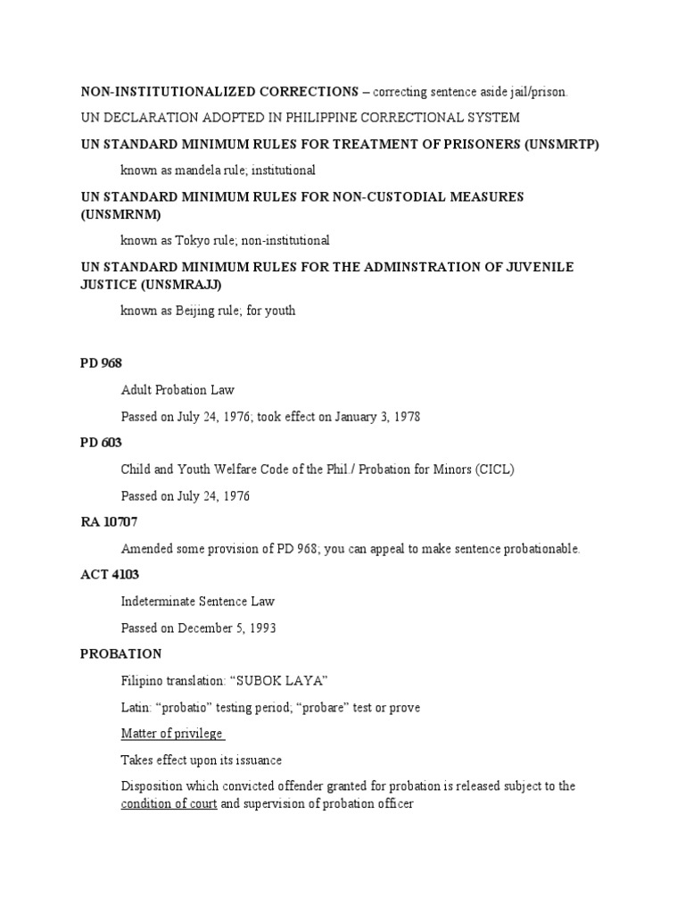 Ca 2 Notes | PDF | Probation | Pardon