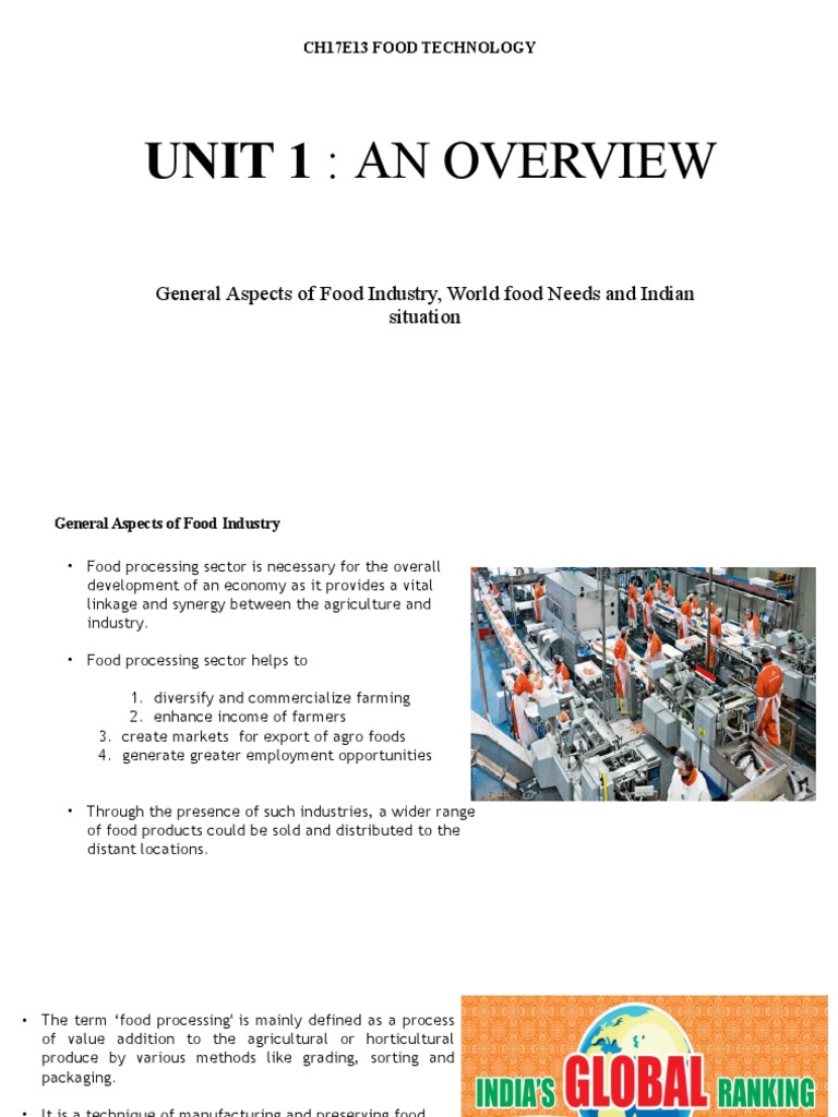 General Aspects of Food Industry PDF