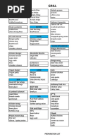 Grill Prep List