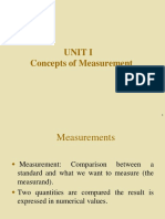 Unit I Concepts of Measurement