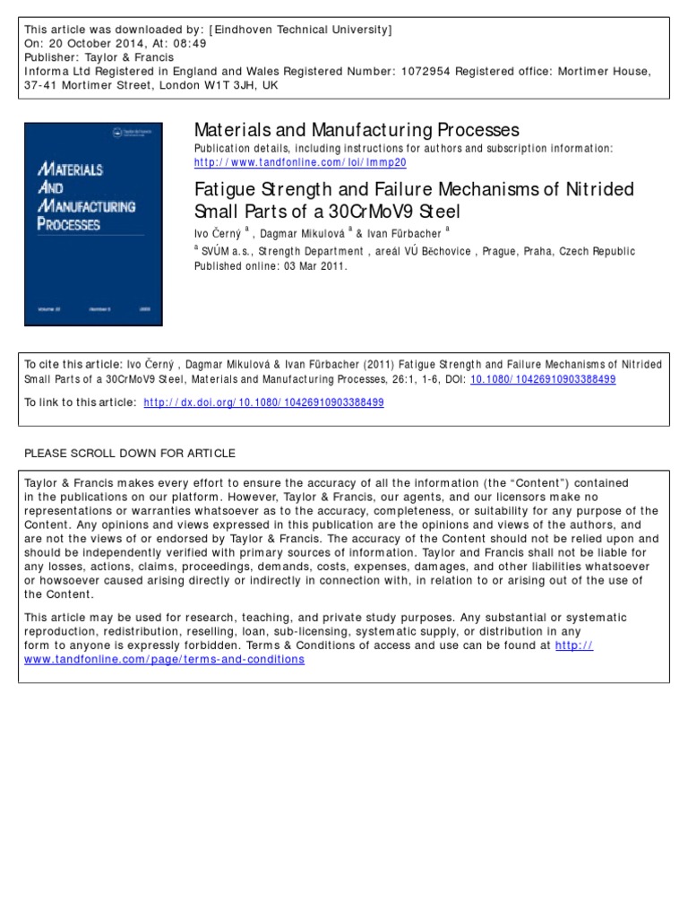 Fatigue Strength and Failure Mechanisms of Nitrided Small Parts of A ...
